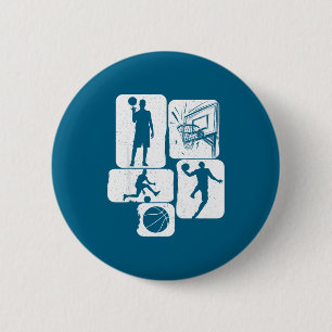 Man Basketball Player Coach Fan Basket Button