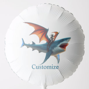 Man-Bat Riding Scary Shark Thunder_Cove Balloon
