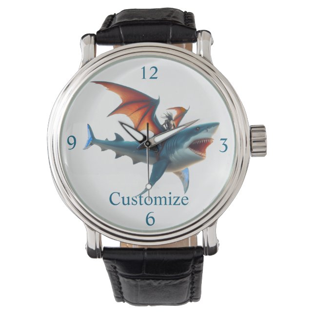 Man-Bat Riding Scary Shark Thunder_Cove Watch (Front)
