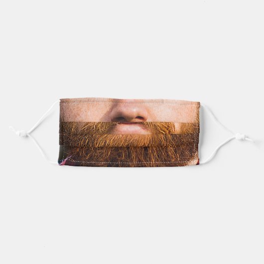 Man Beard Adult Cloth Face Mask (Front, Folded)