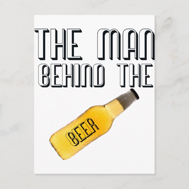 Man Behind the Beer Postcard (Front)