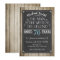 Man Birthday invitation Chalkboard Rustic Adult 70