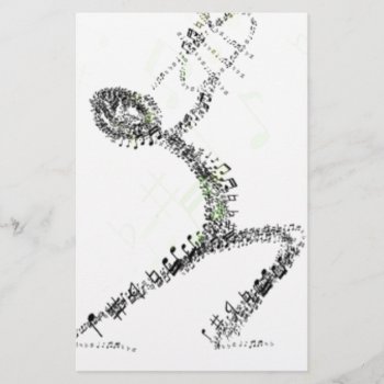 Man Blowing Trumpet Designed Using Musical Notes by Letter_Art at Zazzle
