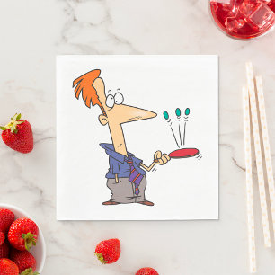 Man Bouncing Balls On A Bat Napkins