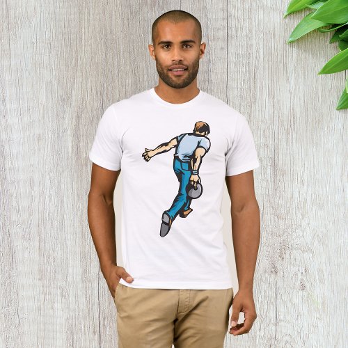 Man Bowling Mens T_Shirt