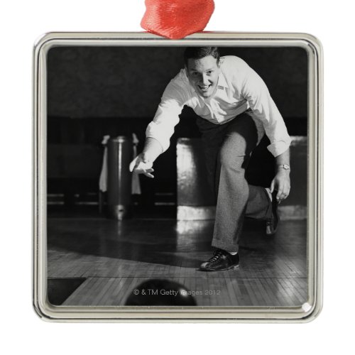 Man Bowling Metal Ornament