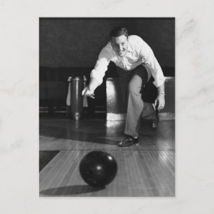 Man Bowling Postcard