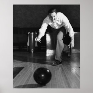 Man Bowling Poster