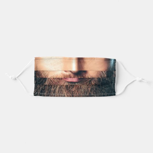 Man Brown Beard Adult Cloth Face Mask (Front, Folded)