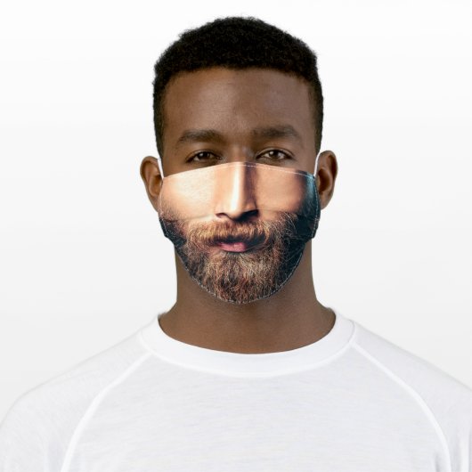 Man Brown Beard Adult Cloth Face Mask (Worn)