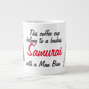 Man Bun Samurai Humor Mug