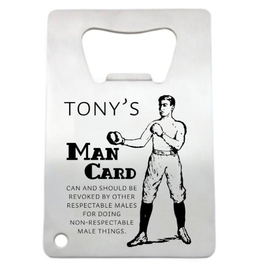 Man Card Stainless Steel Credit Card Bottle Opener (Front)