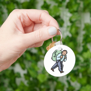 Man Carrying Large Money Bag Keychain