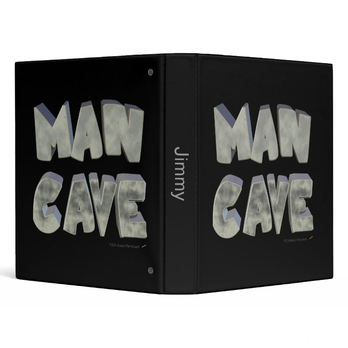 Man Cave 3D Stone Look Letters for Father or Him Vinyl Binders