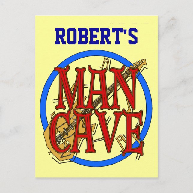 Man Cave add name Sign Postcard (Front)