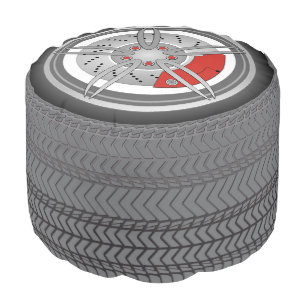Man Cave Auto Tire Racing Garage Pouf