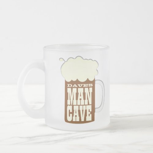 Man Cave Beer Glass Frosted Glass Coffee Mug