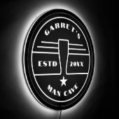 Man Cave Beer Glass Star LED Sign (Angle)