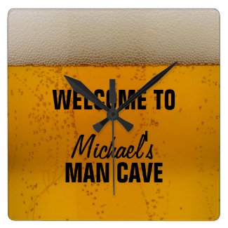 Man Cave - Beer Square Wall Clock