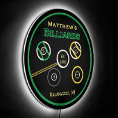 Man Cave Billiards Pool LED Sign for Game Room (Angle)