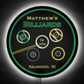 Man Cave Billiards Pool LED Sign for Game Room (Front)