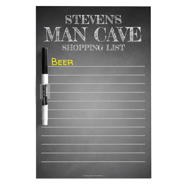 Man Cave Chalkboard Shopping List Dry Erase Board (Front)