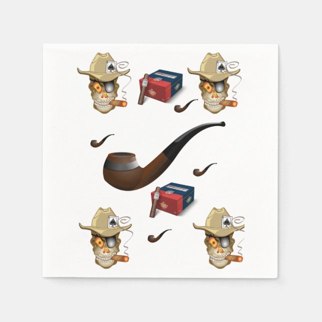 Man Cave Cigar Lighter Napkin (Front)