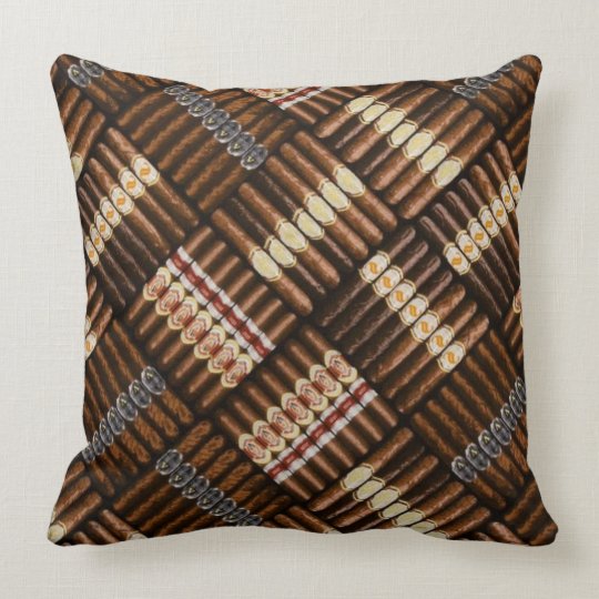 Man Cave Cigar Pattern Throw PIllow