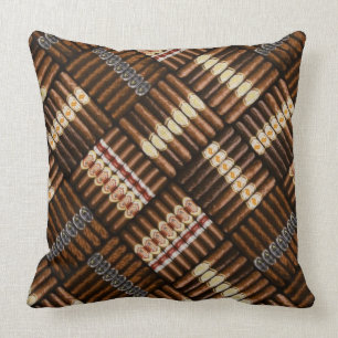 Man Cave Cigar Pattern Throw Pillow