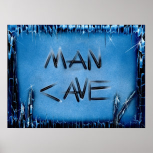 Man Cave Crystal Border Poster
