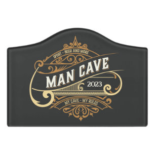 Man Cave - cutom year - sport beer and more Door Door Sign