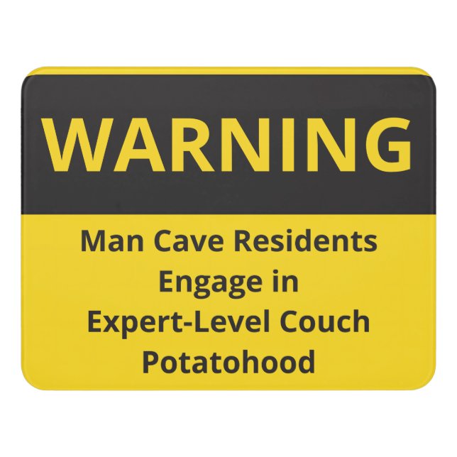 Man Cave Door Sign (Contemporary Front)