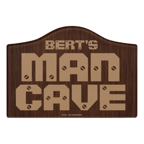 Man Cave Door Sign with Dark Wood Design