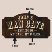 Man Cave Engraved Home Décor Wooden Sign (Text)