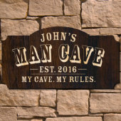 Man Cave Engraved Home Décor Wooden Sign  (Front)