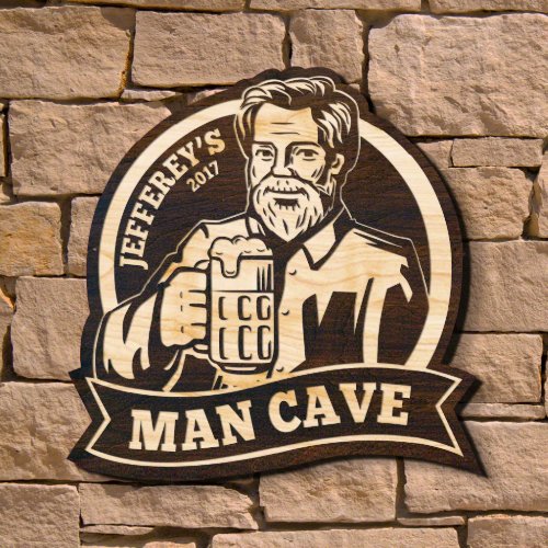 Man Cave Engraved Signature Series Wooden Bar Sign