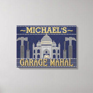 Man Cave Funny Garage Mahal Tools | Custom Name Canvas Print