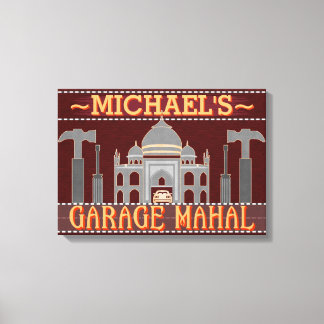 Man Cave Funny Garage Mahal Tools | Custom Name V2 Canvas Print