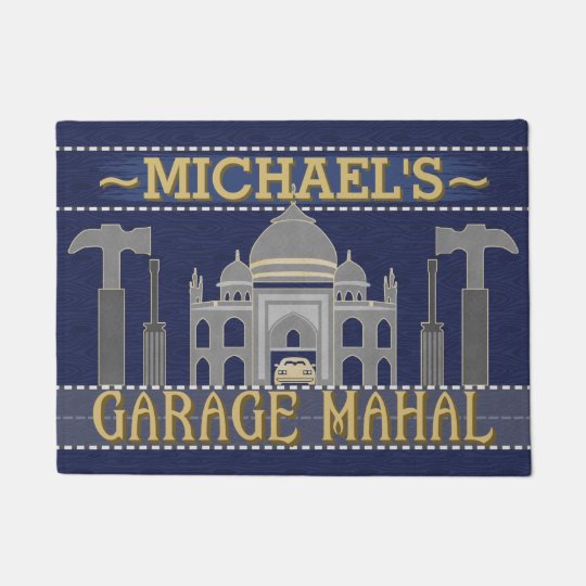 Man Cave Garage Mahal Funny Tools Custom Name Doormat