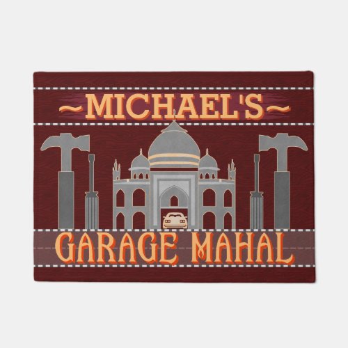 Man Cave Garage Mahal Funny Tools  Custom Name V2 Doormat