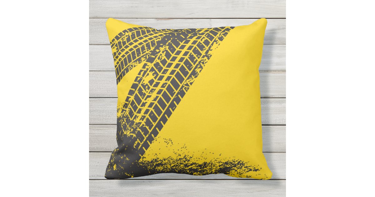 Man Cave Gift Grunge Tire Tracks Throw Pillow Zazzle Com