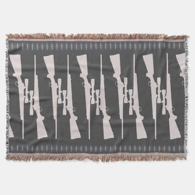 Man Cave Gun Rug Throw Blanket (Front)