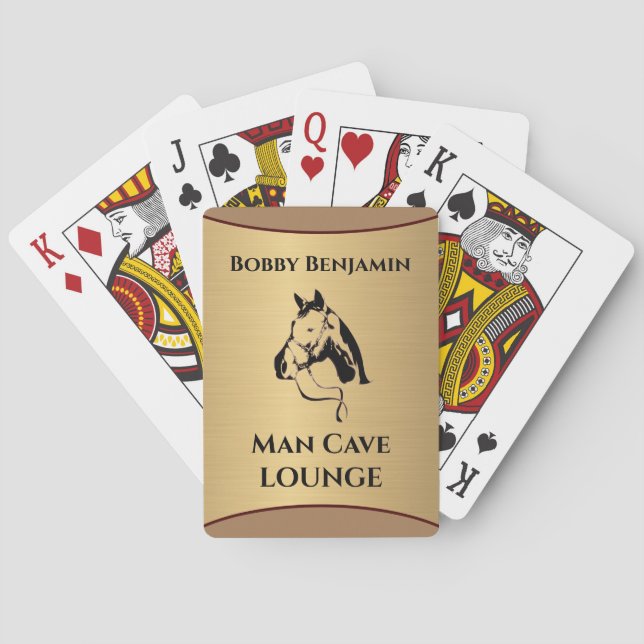 Man Cave Horse Racing Personalize  Poker Cards (Back)