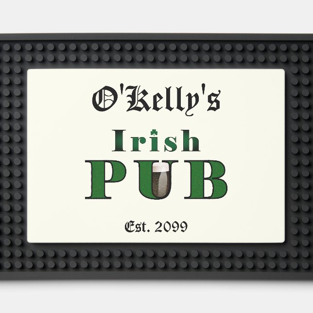 Man Cave Irish Pub Bar Mat (Front (Close Up))