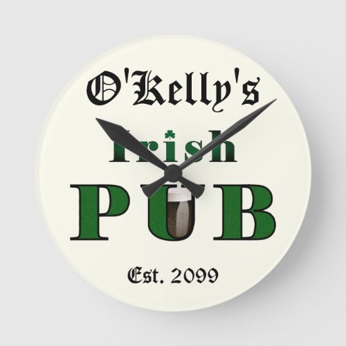 Man Cave Irish Pub Bar Tavern Wall Clock