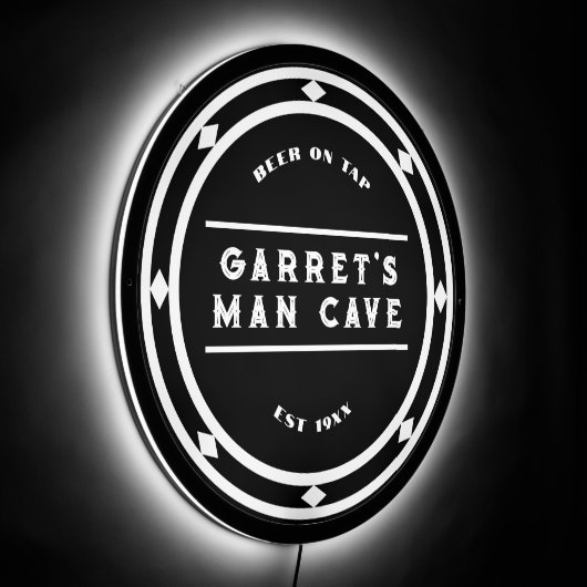 Man Cave LED Sign (Angle)