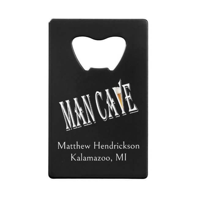 Man Cave Personalized Bottle Opener (Front)