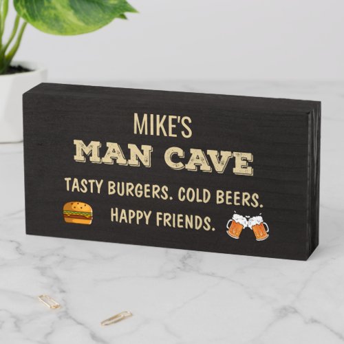 Man Cave Personalized  Wood Box Sign