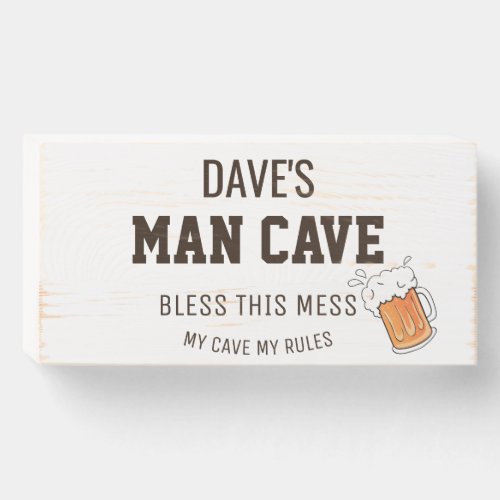 Man Cave Personalized Wooden Box Sign