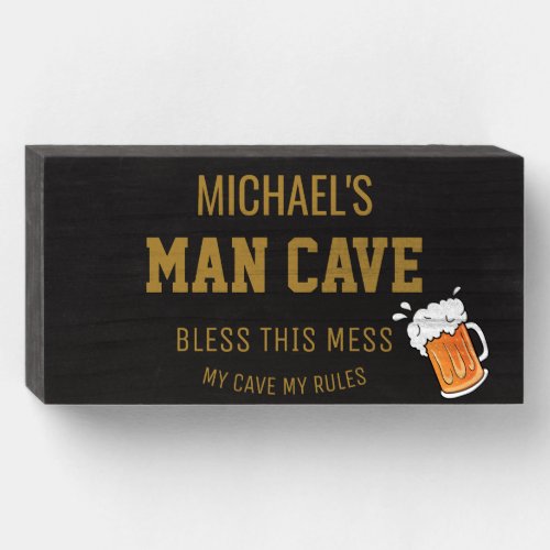 Man Cave Personalized Wooden Box Sign